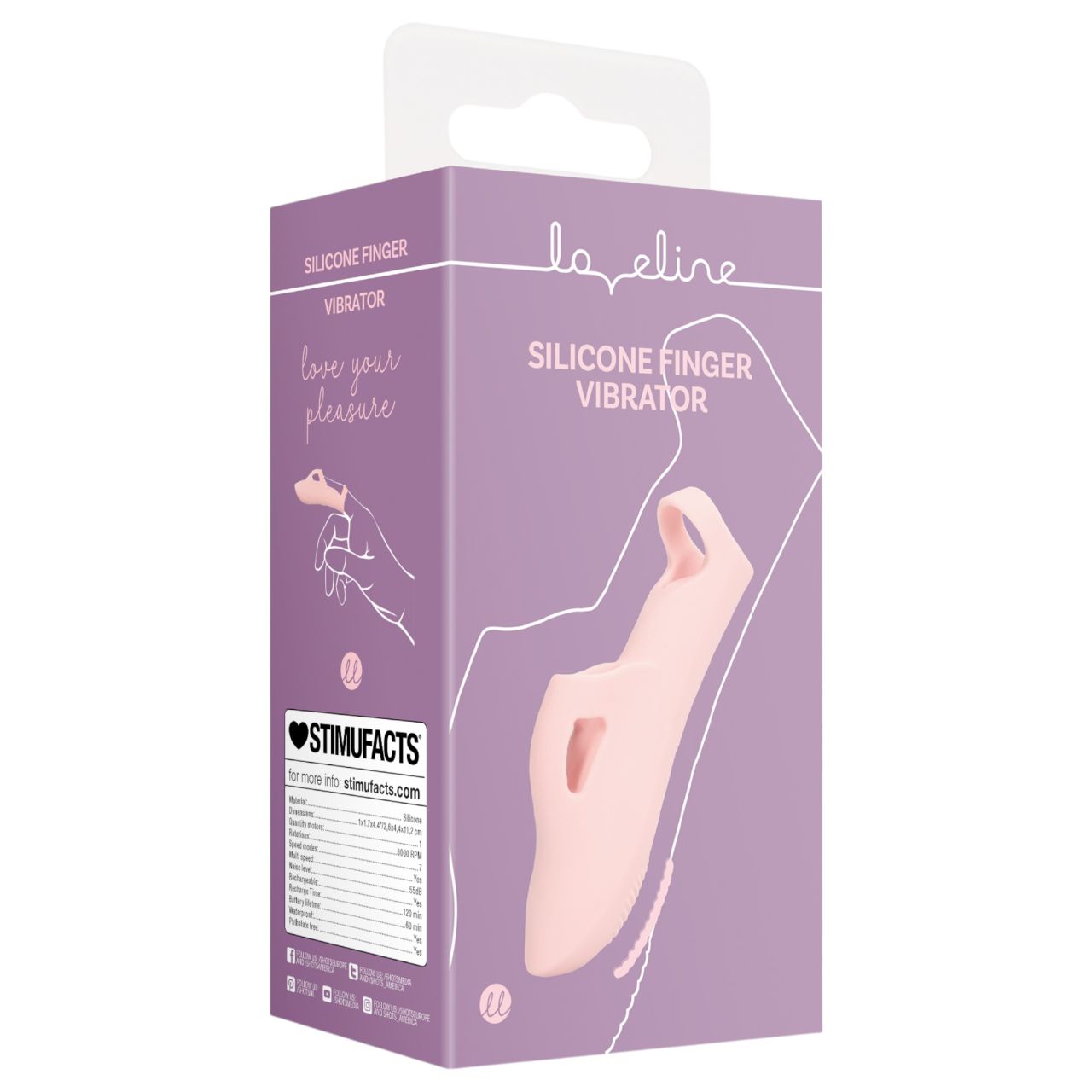 Loveline - bordázott ujjvibrátor csiklóizgató (pink)