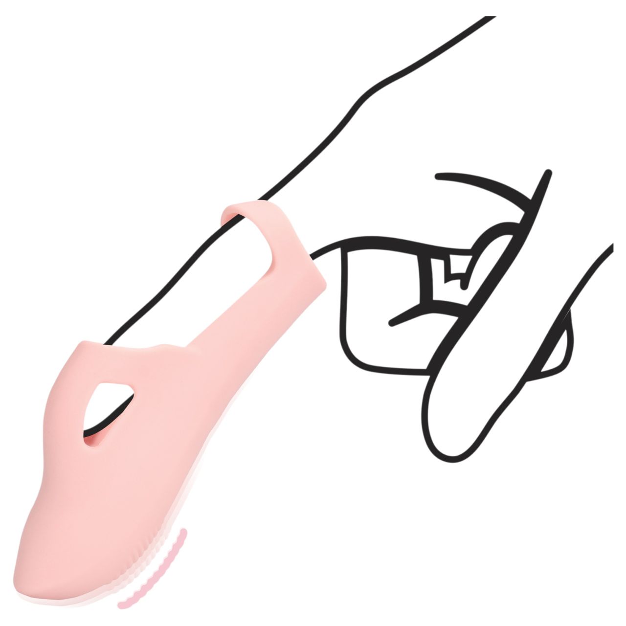 Loveline - bordázott ujjvibrátor csiklóizgató (pink)