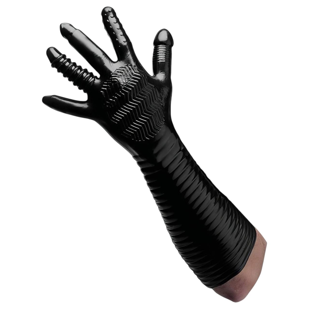 XR Brands - Pleasure Fister - textúrált öklöző kesztyű (fekete)