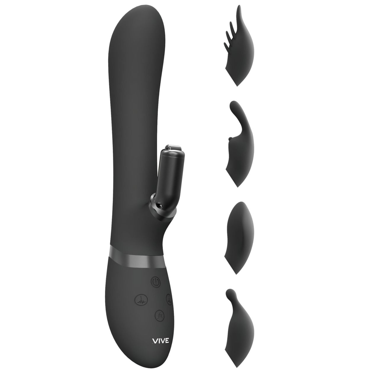 Vive Chou - 4in1 csiklókaros vibrátor (fekete)