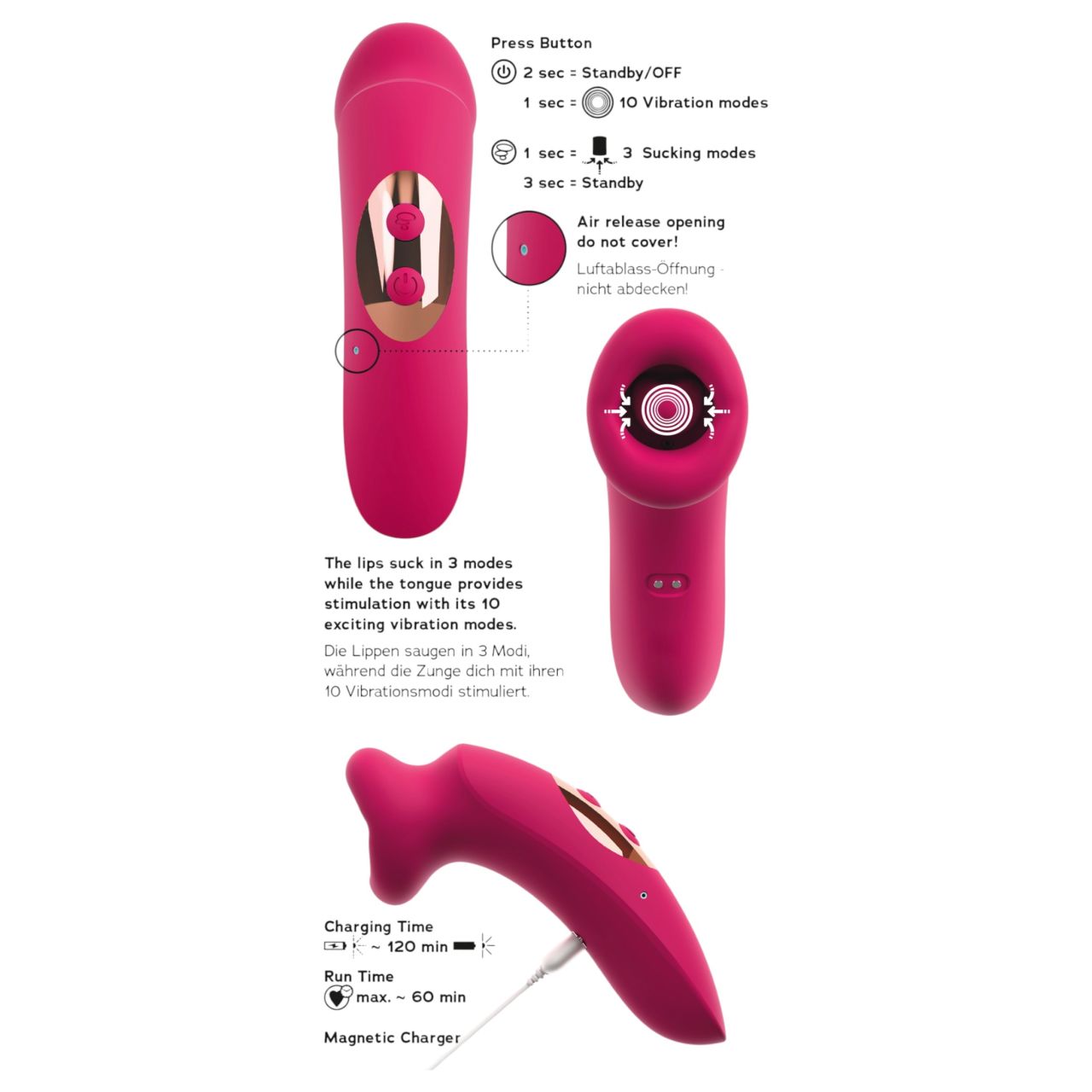 You2Toys Oral Fun - szívó és nyelves csiklóizgató (rózsaszín)