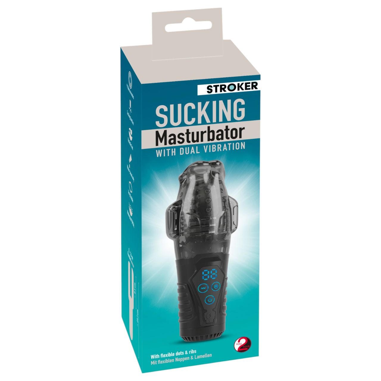 Stroker - szívó, rezgő maszturbátor férfiaknak (fekete) Stroker - szívó, rezgő maszturbátor férfiaknak (fekete)