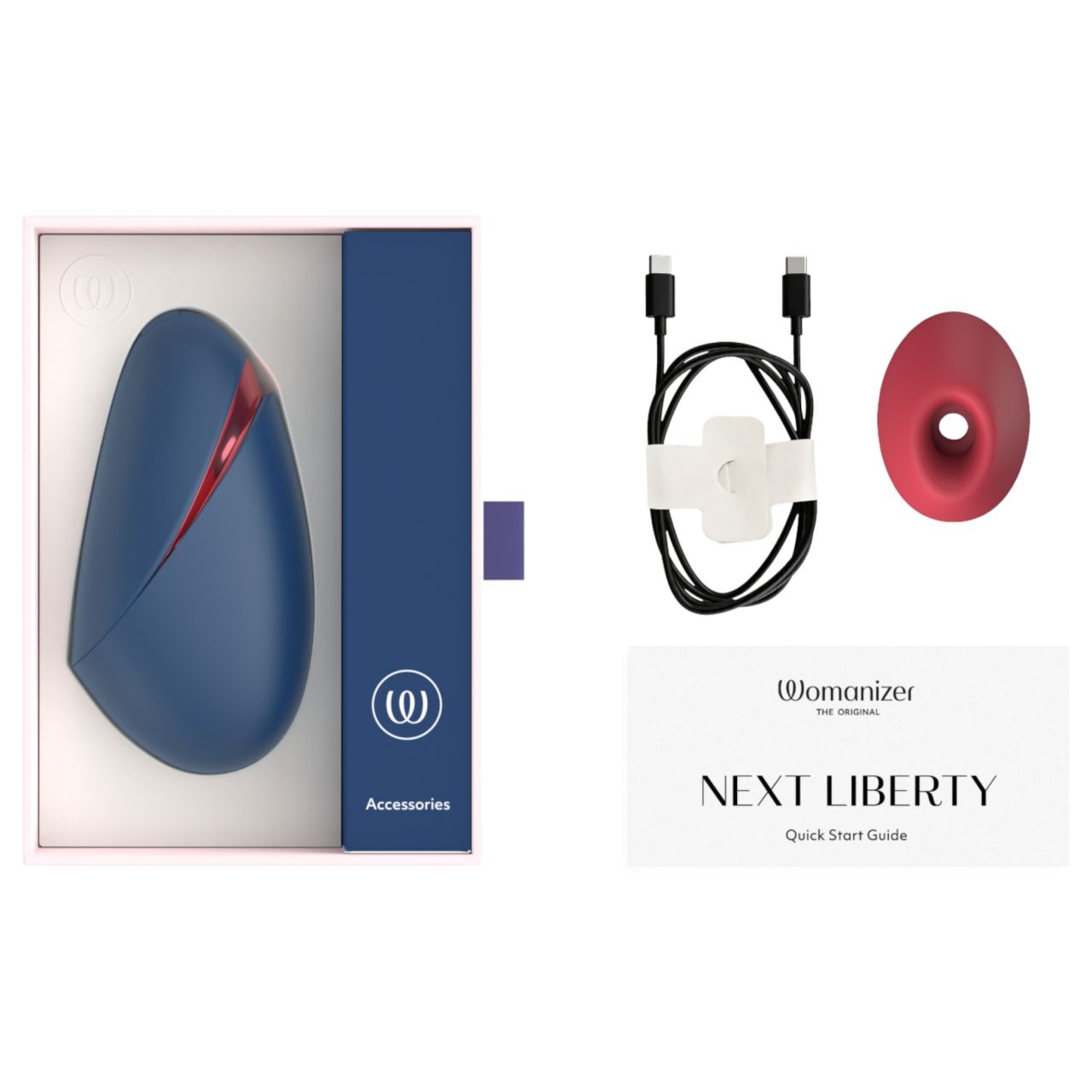 Womanizer Next Liberty - léghullámos csiklóizgató (kék)