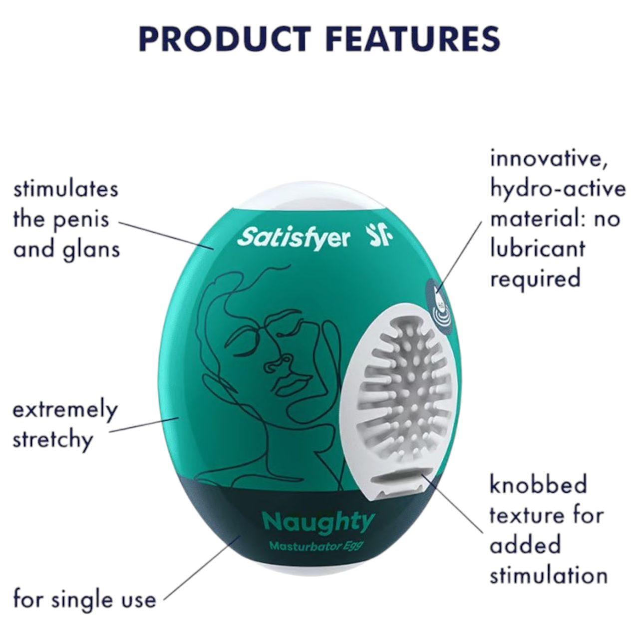 Satisfyer Egg Naughty - tojás maszturbátor férfiaknak (1 db)