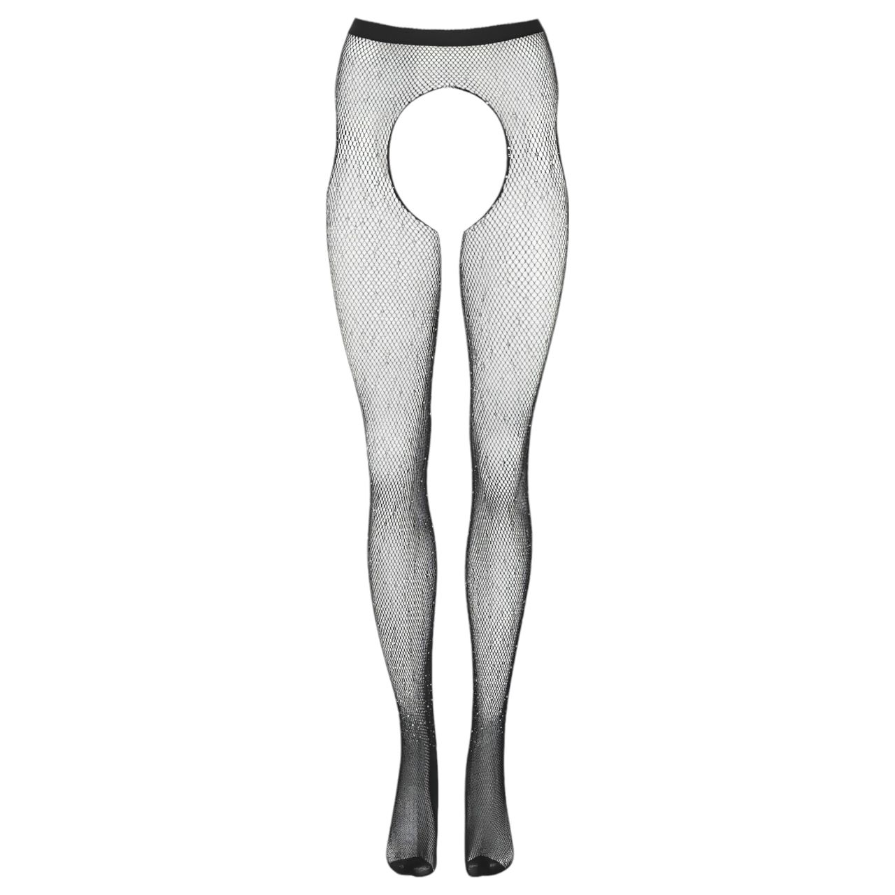 Cottelli Legwear - fekete nyitott, csillogó szexharisnya (S-L) Cottelli Legwear - fekete nyitott, csillogó szexharisnya (S-L)