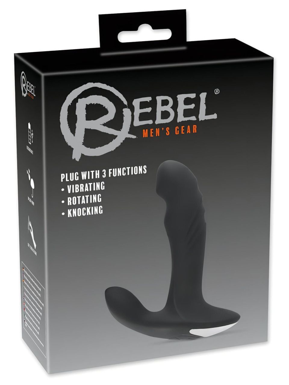 Rebel - forgó gyöngyös prosztata masszírozó vibrátor (fekete) Rebel - forgó gyöngyös prosztata masszírozó vibrátor (fekete)