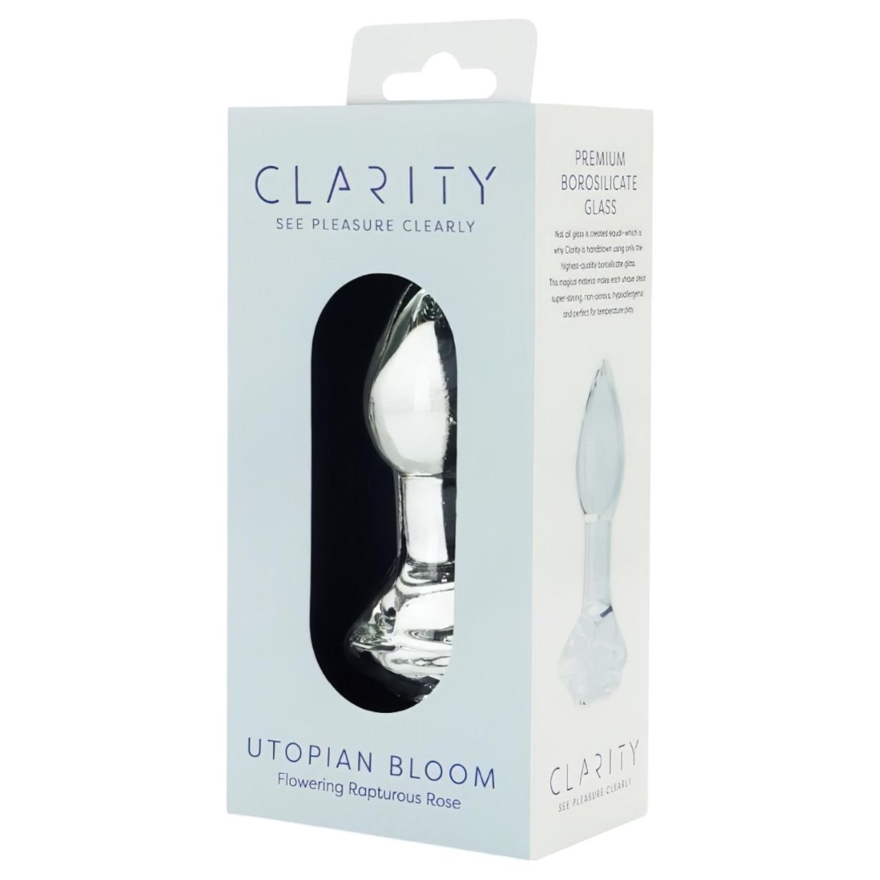 Clarity Utopian Bloom - üveg anál plug (átlátszó)