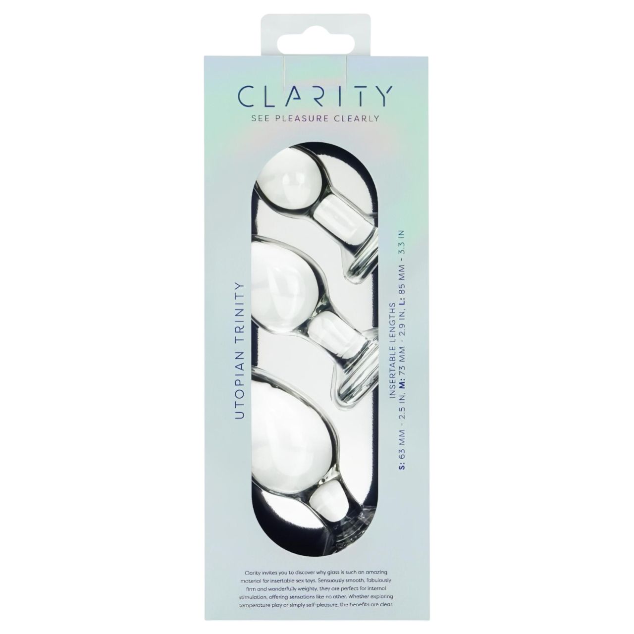 Clarity Utopian Trinity - üveg anál plug szett (átlátszó)