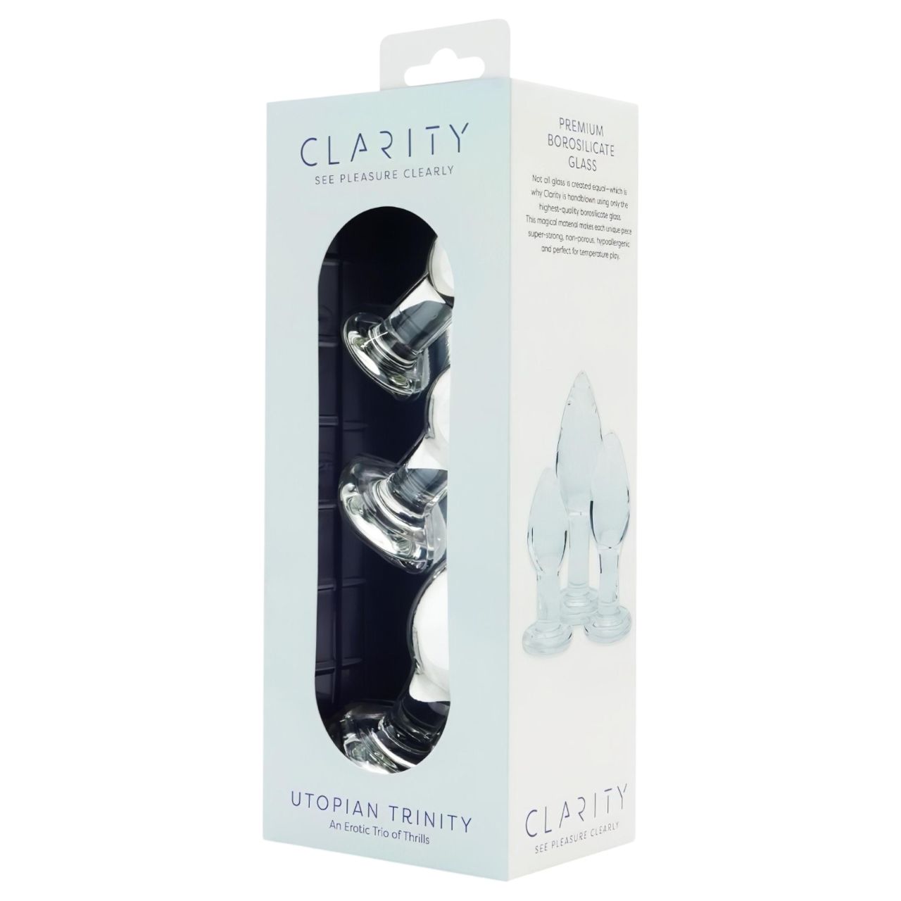 Clarity Utopian Trinity - üveg anál plug szett (átlátszó)