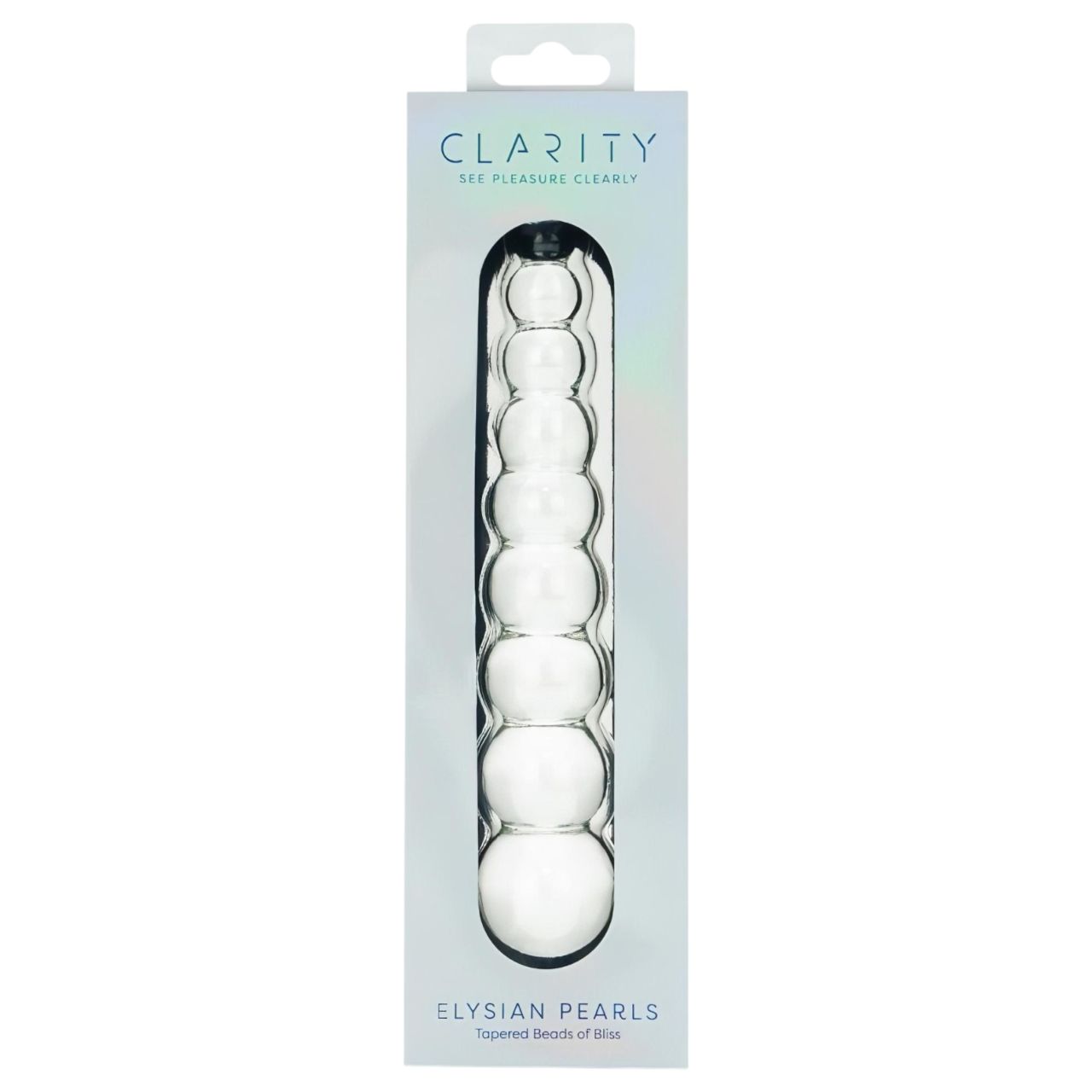 Clarity Elysian Pearls - gyöngyös üveg dildó (átlátszó)