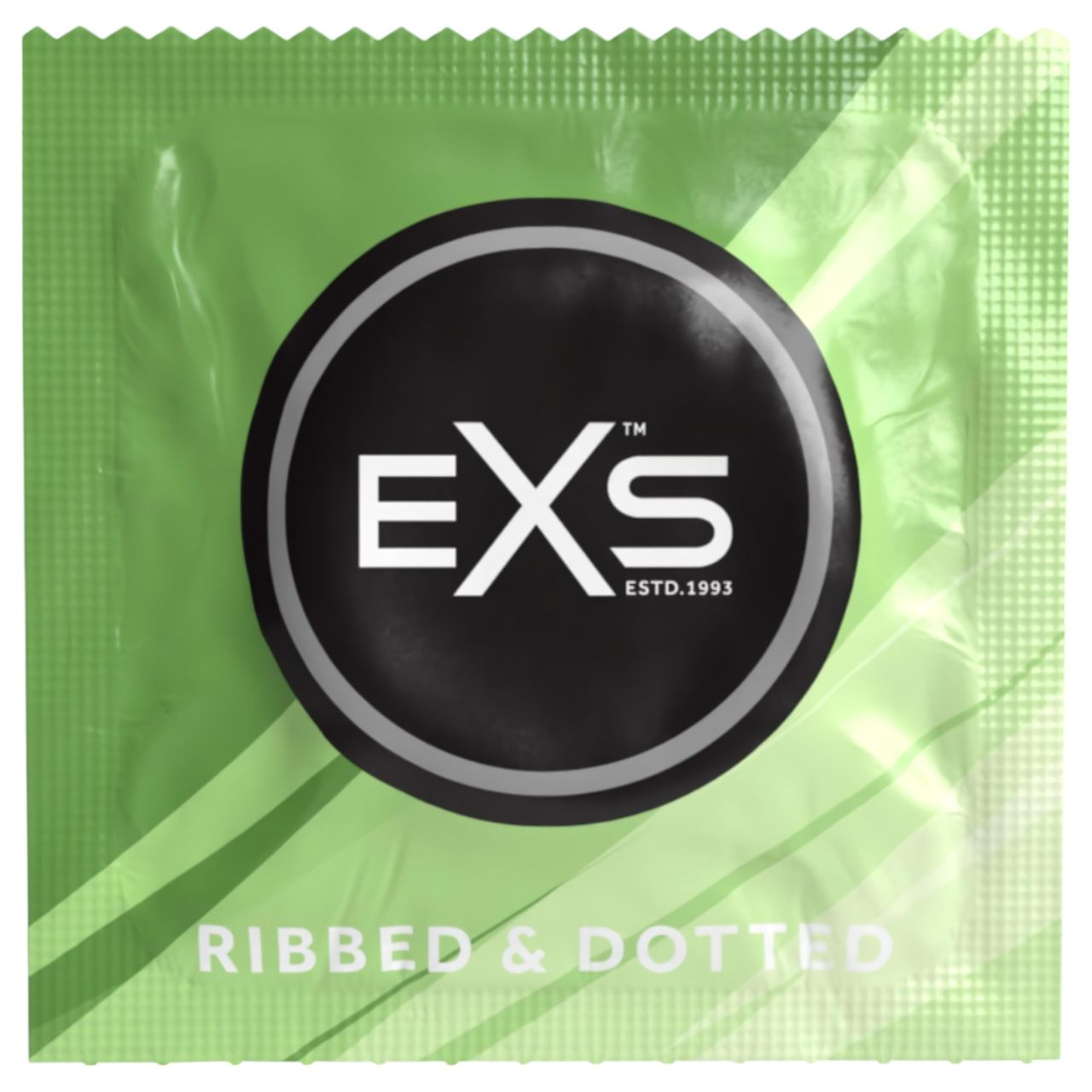 EXS Ribbed, Dotted and Flared - pontozott óvszer (3 db) EXS Ribbed, Dotted and Flared - pontozott óvszer (3 db)