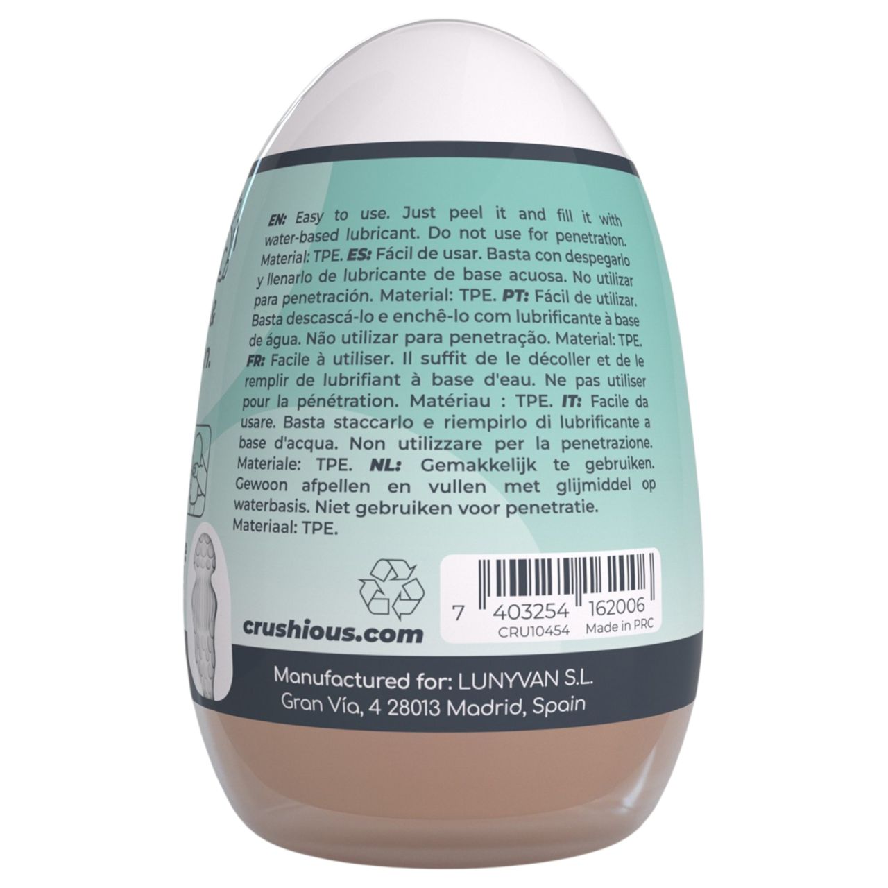 Crushious Ezy Egg The Novice - maszturbátor tojás férfiaknak (testszínű)