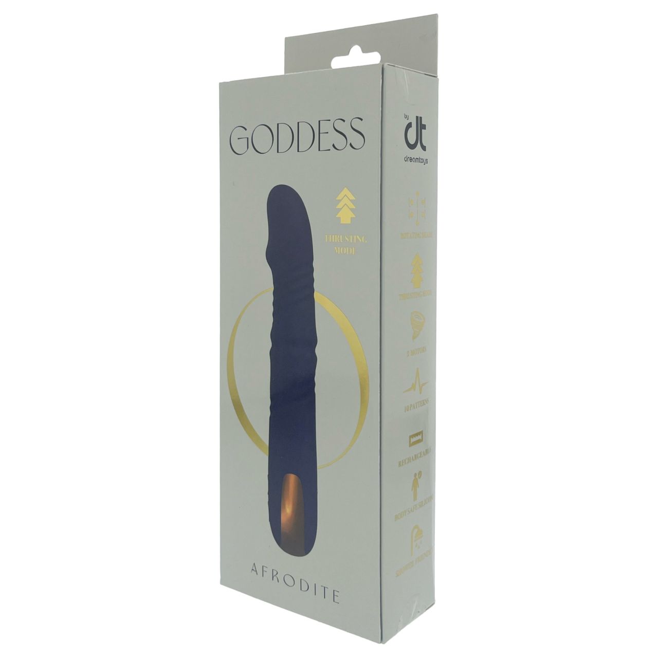 Goddess - lökő vibrátor forgó gyöngysoros szárral (sötétkék) Goddess - lökő vibrátor forgó gyöngysoros szárral (sötétkék)