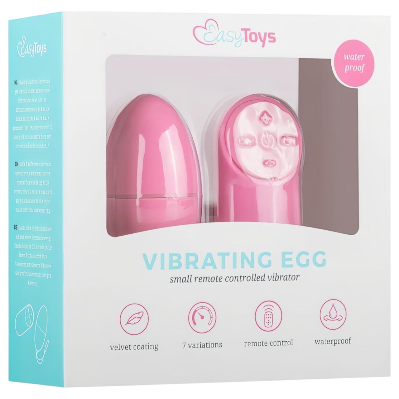 EasyToys - hordható 7 ritmusú rádiós vibrotojás (pink)
