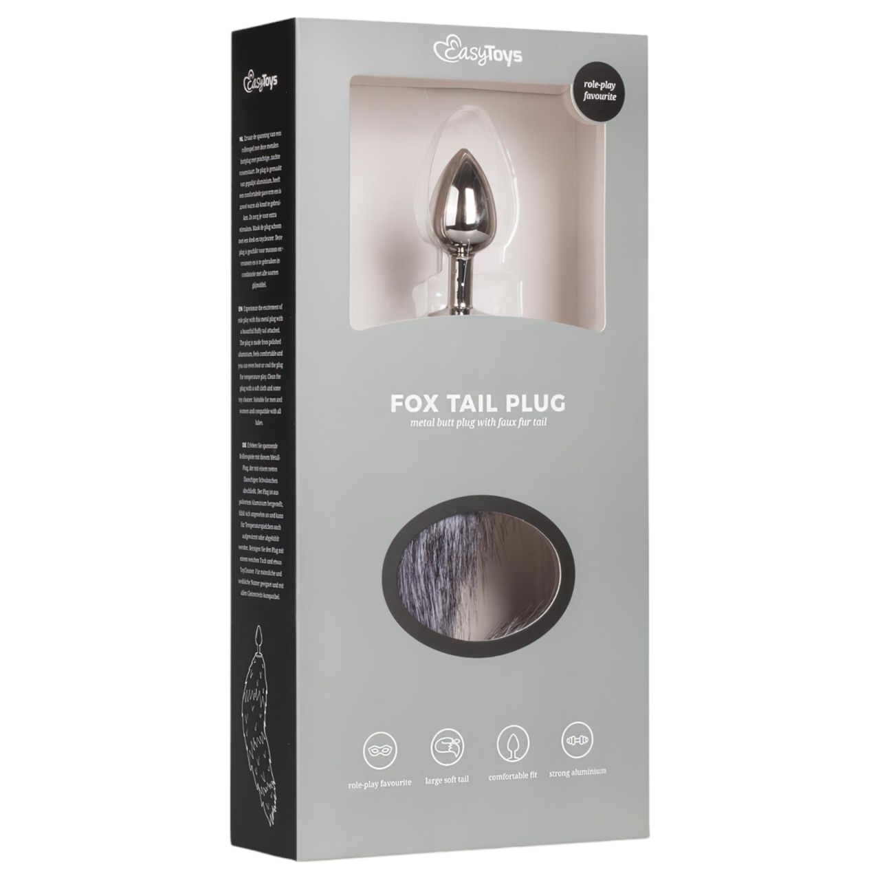 EasyToys Fox NO5 - fém anál plug rókafarokkal (ezüst) EasyToys Fox NO5 - fém anál plug rókafarokkal (ezüst)