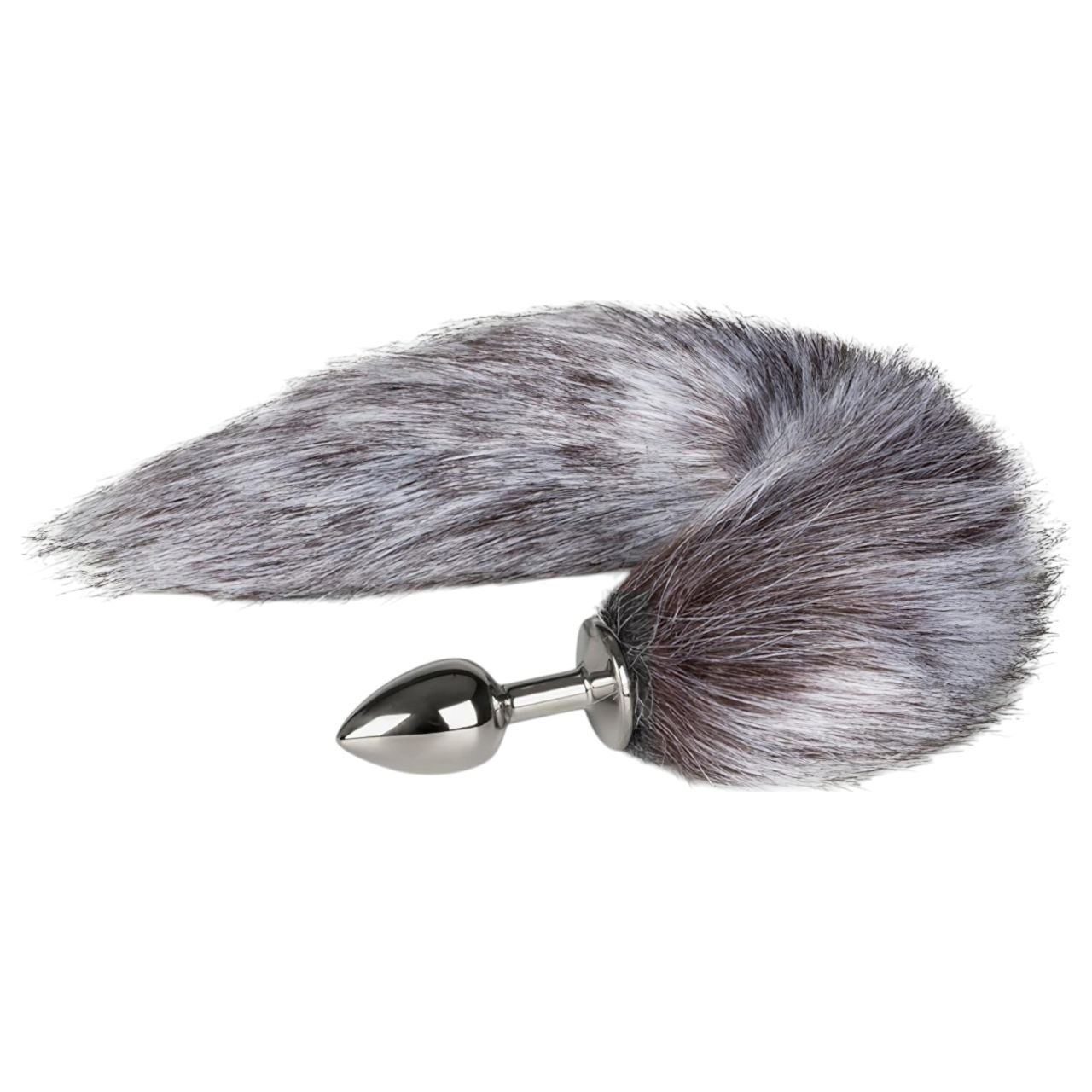 EasyToys Fox NO5 - fém anál plug rókafarokkal (ezüst)