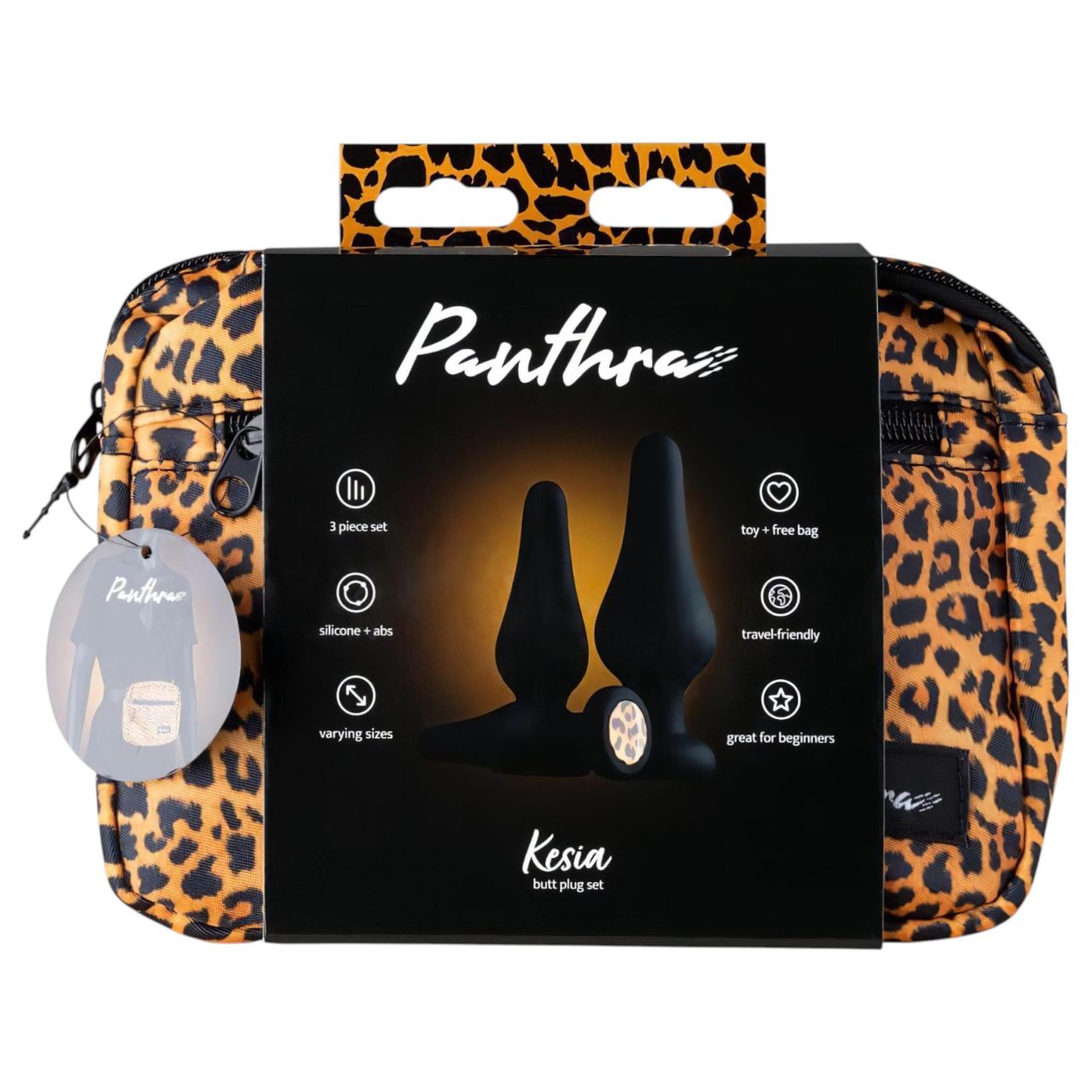 Panthra Kesia - szilikon anál plug szett (3 részes, fekete)