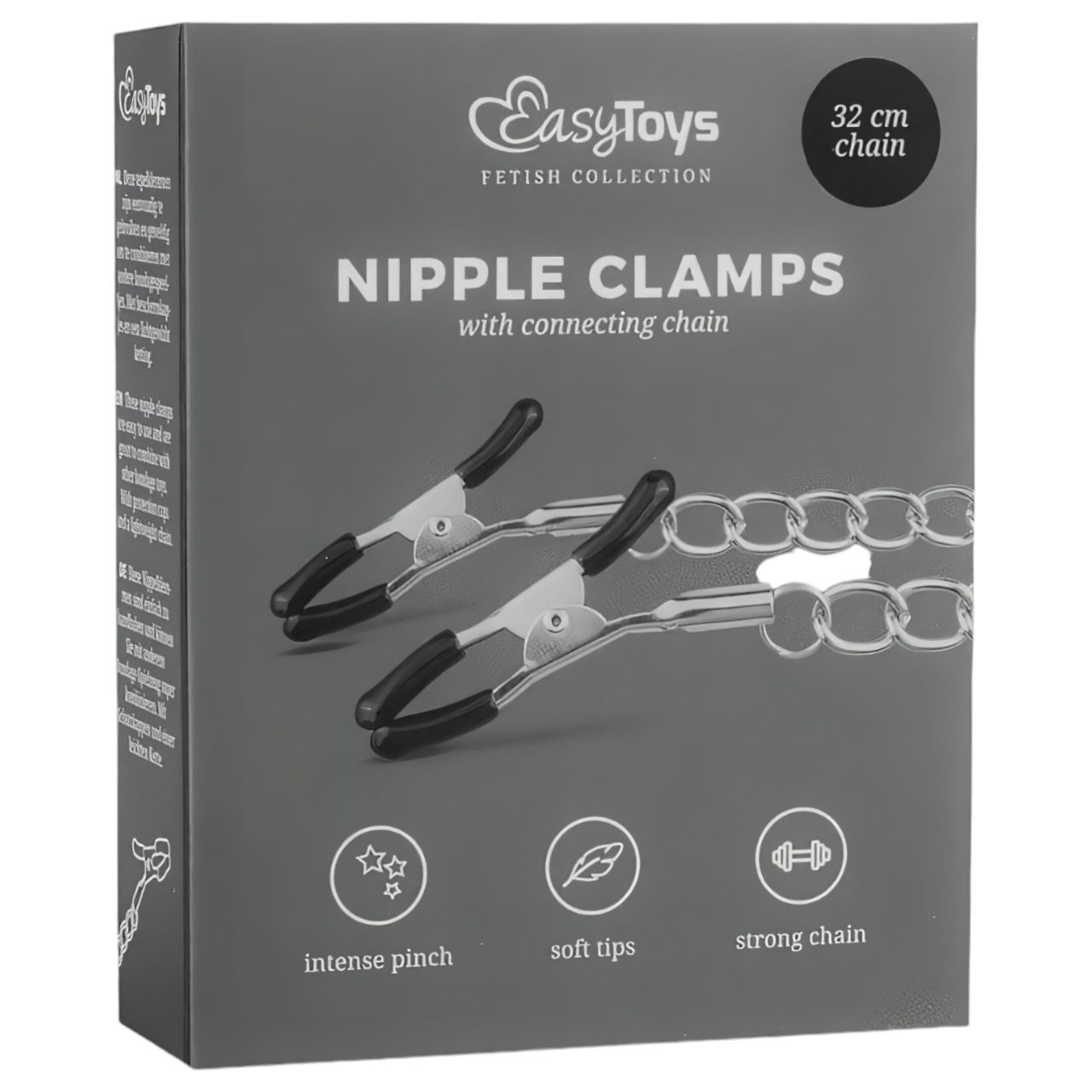 EasyToys - láncos mellbimbó csipesz, BDSM kiegészítő (2 db)