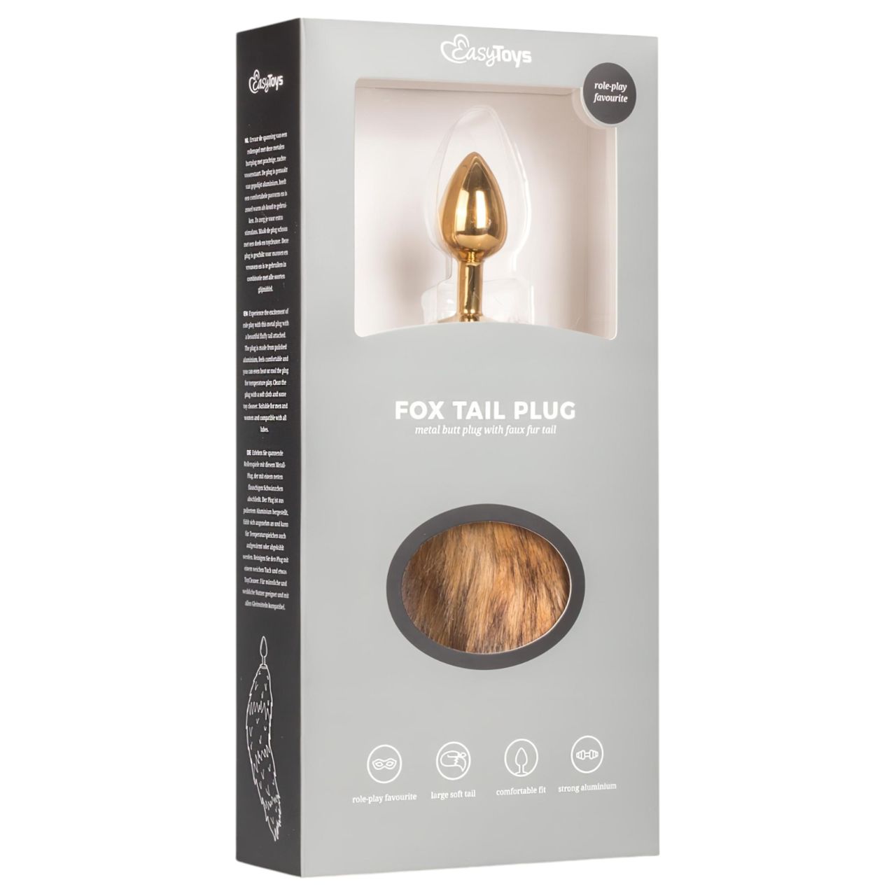 EasyToys Fox NO1 - fém anál plug rókafarokkal (arany-vörös) EasyToys Fox NO1 - fém anál plug rókafarokkal (arany-vörös)
