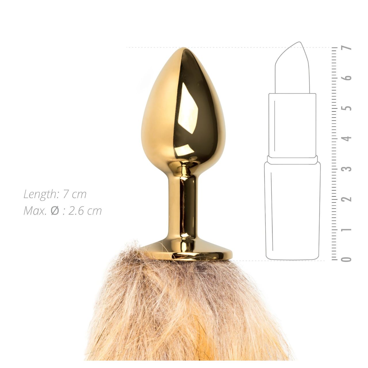 EasyToys Fox NO1 - fém anál plug rókafarokkal (arany-vörös) EasyToys Fox NO1 - fém anál plug rókafarokkal (arany-vörös)