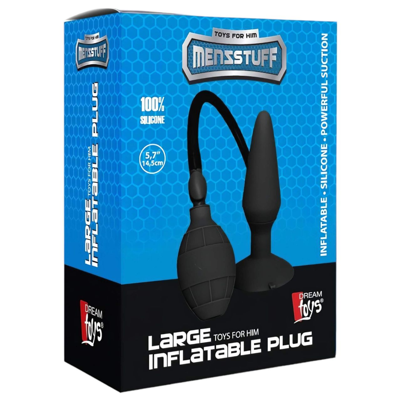 MenzStuff L - pumpálható anál plug (fekete, nagy)