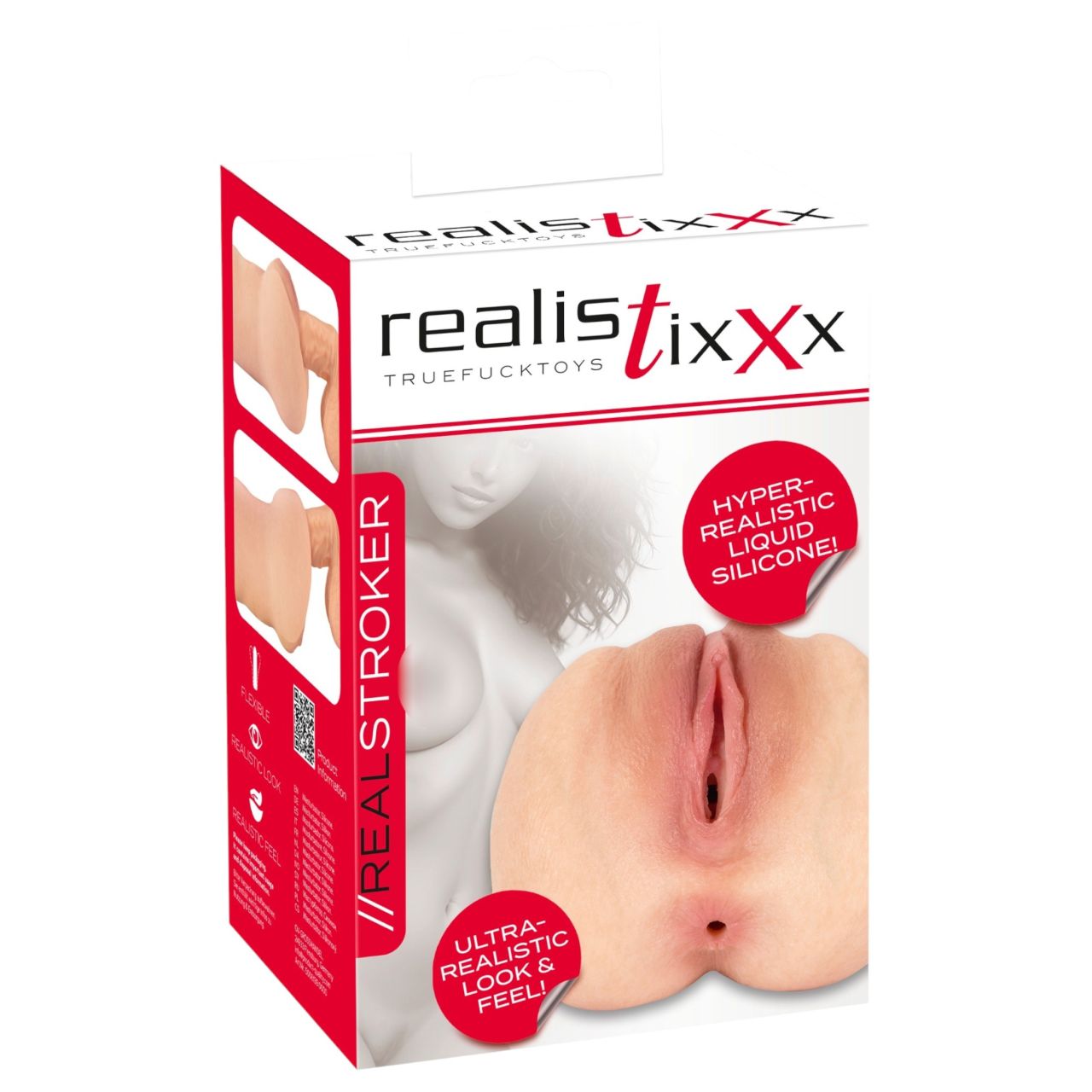 Realistixxx Real Stroker - élethű műpunci és anál maszturbátor (testszínű)