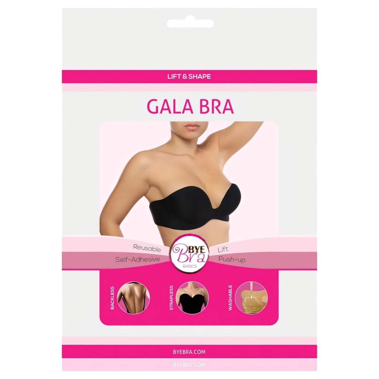 Bye Bra Gala A - rejtett Push-up melltartó (fekete) Bye Bra Gala A - rejtett Push-up melltartó (fekete)