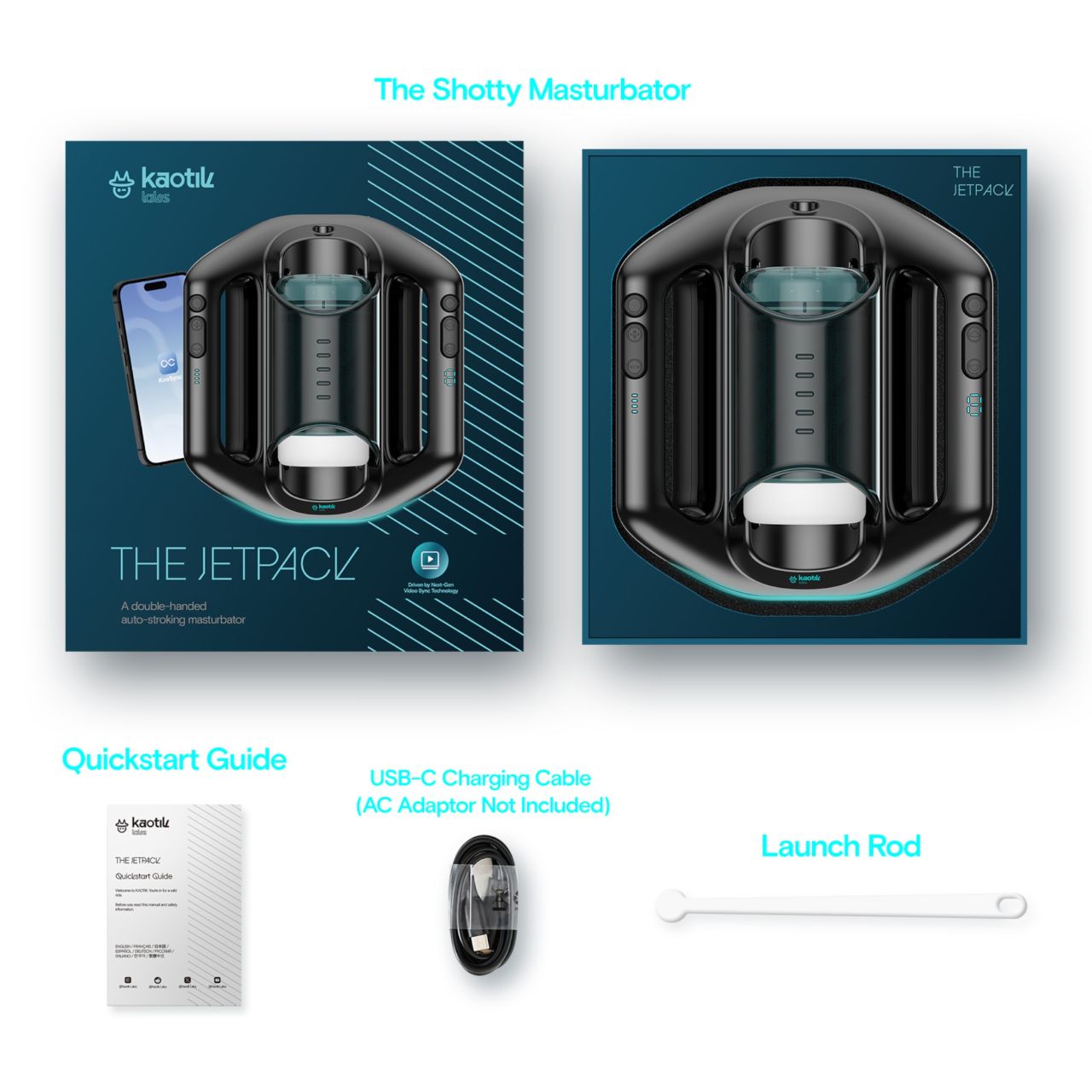 Kaotik Labs Jetpack - kétkezes automata interaktív maszturbátor (fekete) Kaotik Labs Jetpack - kétkezes automata interaktív maszturbátor (fekete)
