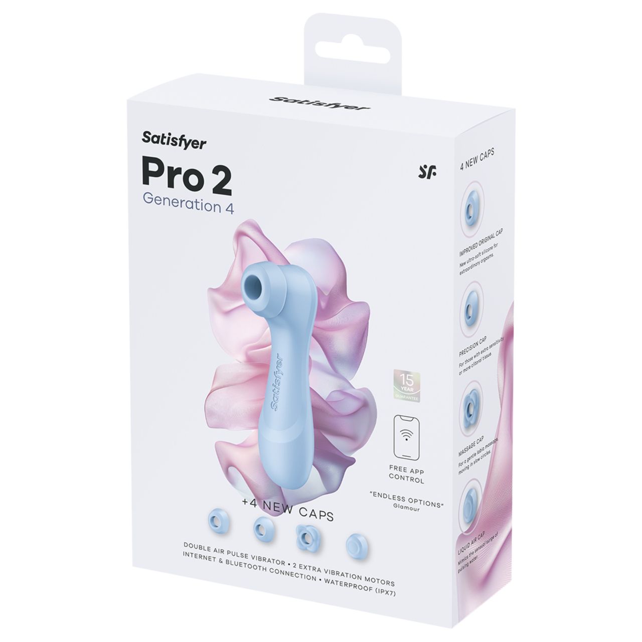 Satisfyer Pro 2 Gen4 - App-vezérelt léghullámos csiklóizgató (kék)