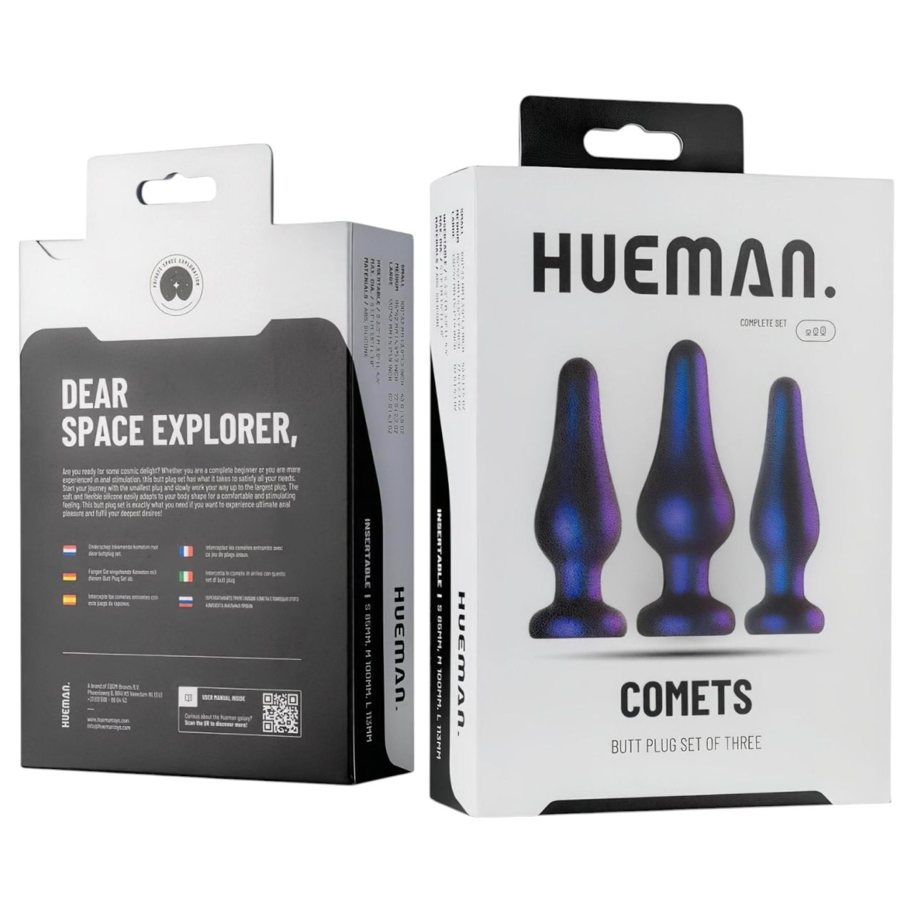 Hueman Comets - szilikon anál plug szett (3 részes, lila)