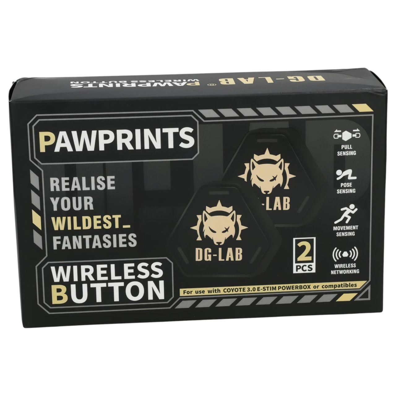 DG-LAB PawPrints - vezeték nélküli szenzorgomb (fekete) - 2 db DG-LAB PawPrints - vezeték nélküli szenzorgomb (fekete) - 2 db