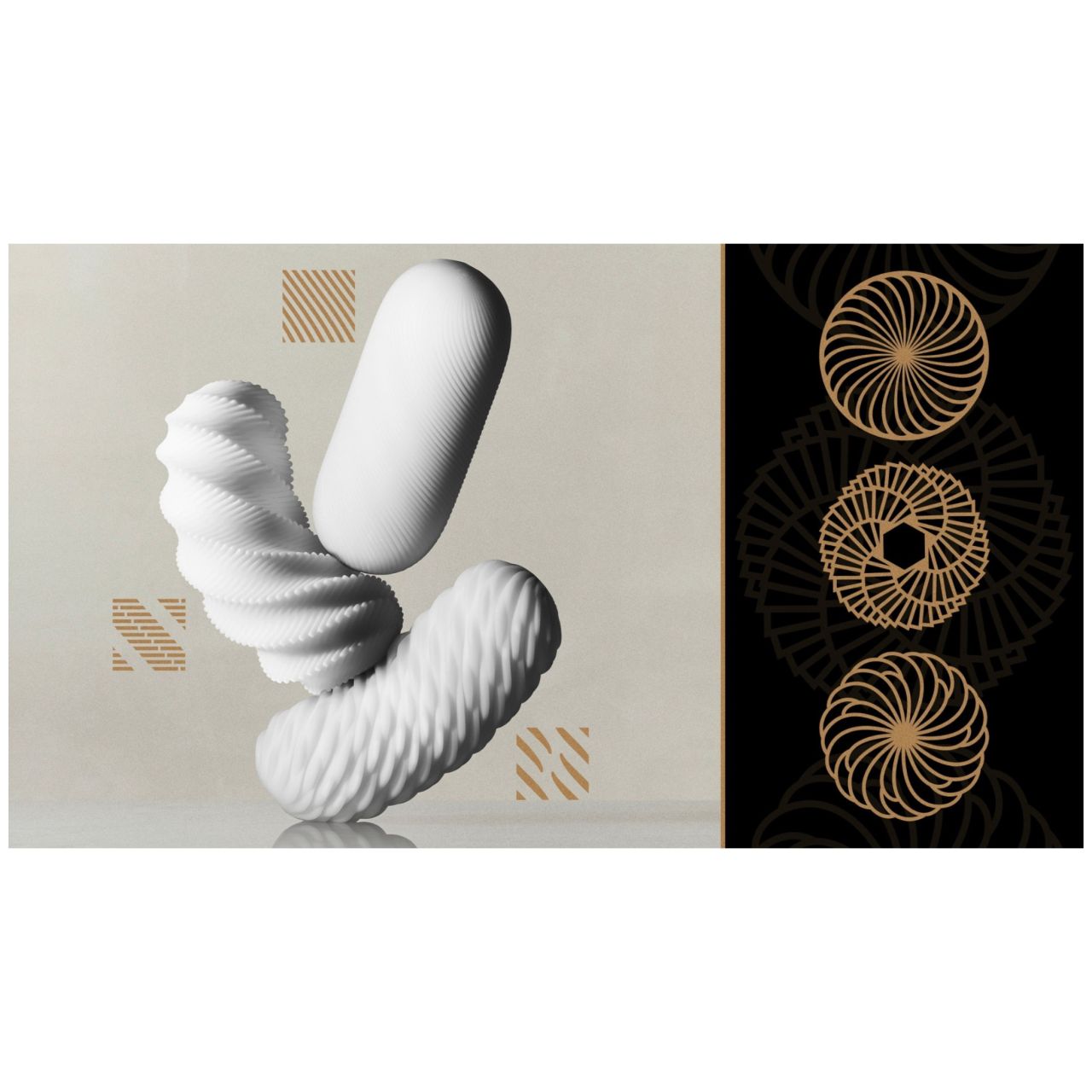 TENGA 3Dx Flow - hullámos mintás maszturbátor férfiaknak (fehér)