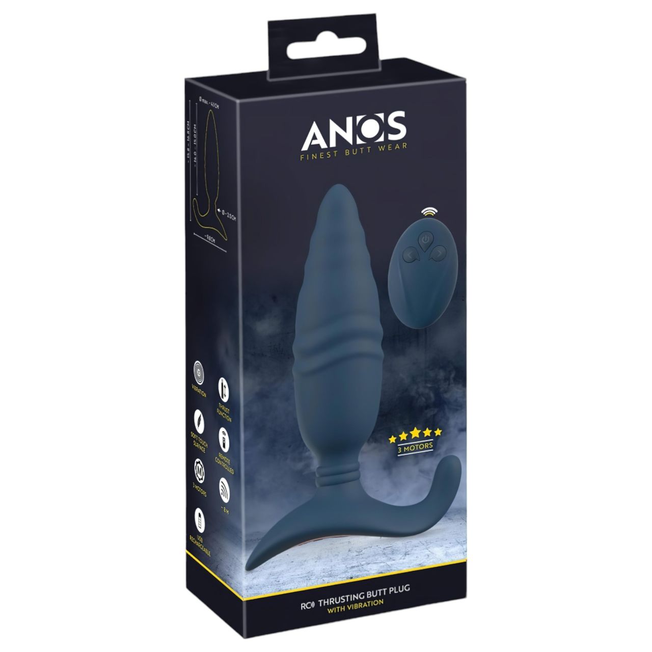ANOS - rádiós, lökő anál vibrátor (kék) ANOS - rádiós, lökő anál vibrátor (kék)