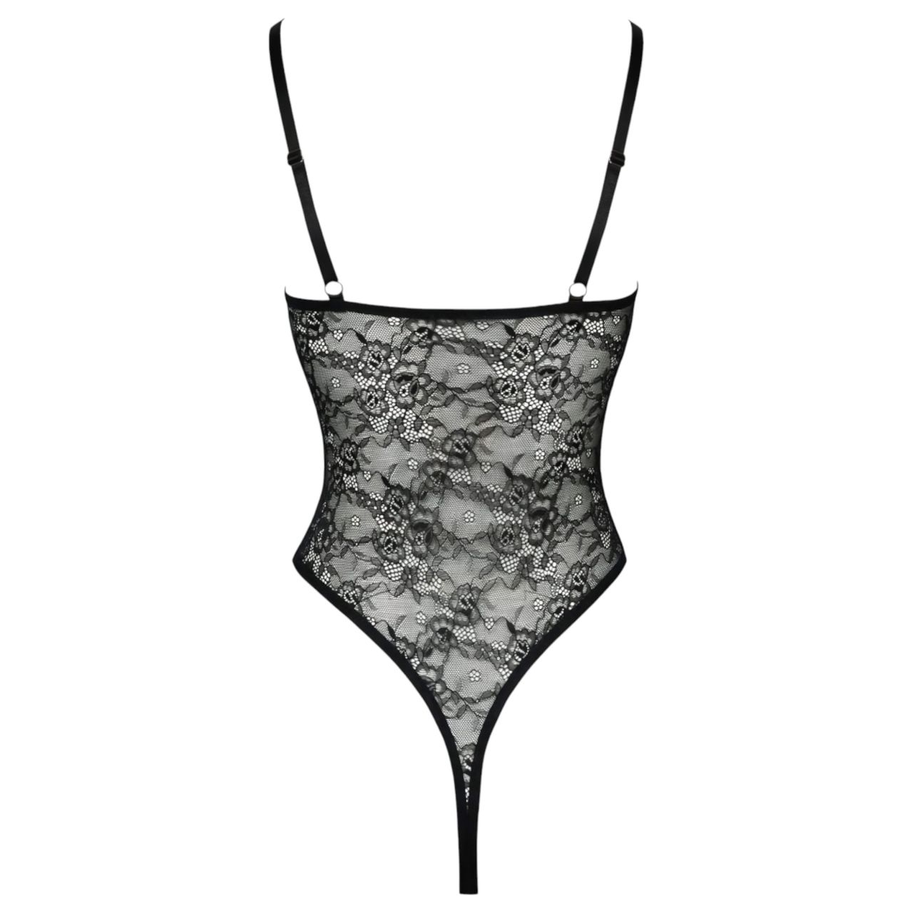Cottelli - átlátszó, nyitott csipke body (fekete) Cottelli - átlátszó, nyitott csipke body (fekete)