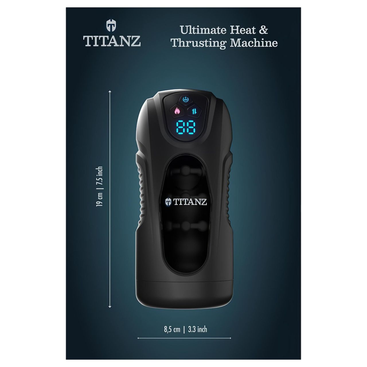 Titanz Ultimate Heat & Thrusting - automata lökő maszturbátor (fekete)