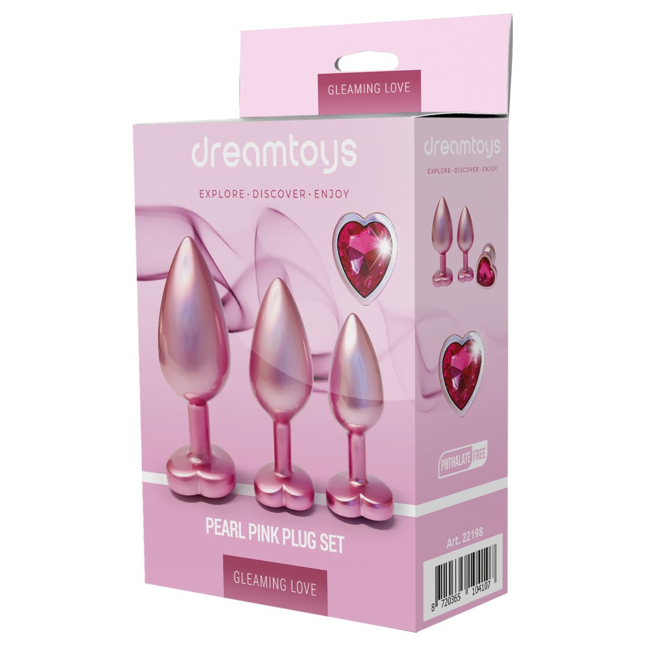 Dreamtoys Gleaming Love - szíves anál plug szett (rózsaszín) Dreamtoys Gleaming Love - szíves anál plug szett (rózsaszín)