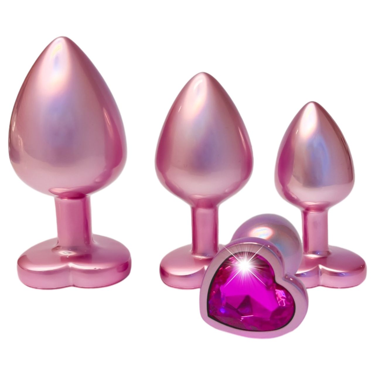 Dreamtoys Gleaming Love - szíves anál plug szett (rózsaszín) Dreamtoys Gleaming Love - szíves anál plug szett (rózsaszín)