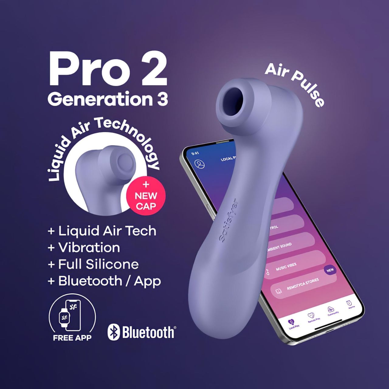 Satisfyer Pro 2 Gen3 - App-vezérelt léghullámos csiklóizgató (lila) Satisfyer Pro 2 Gen3 - App-vezérelt léghullámos csiklóizgató (lila)