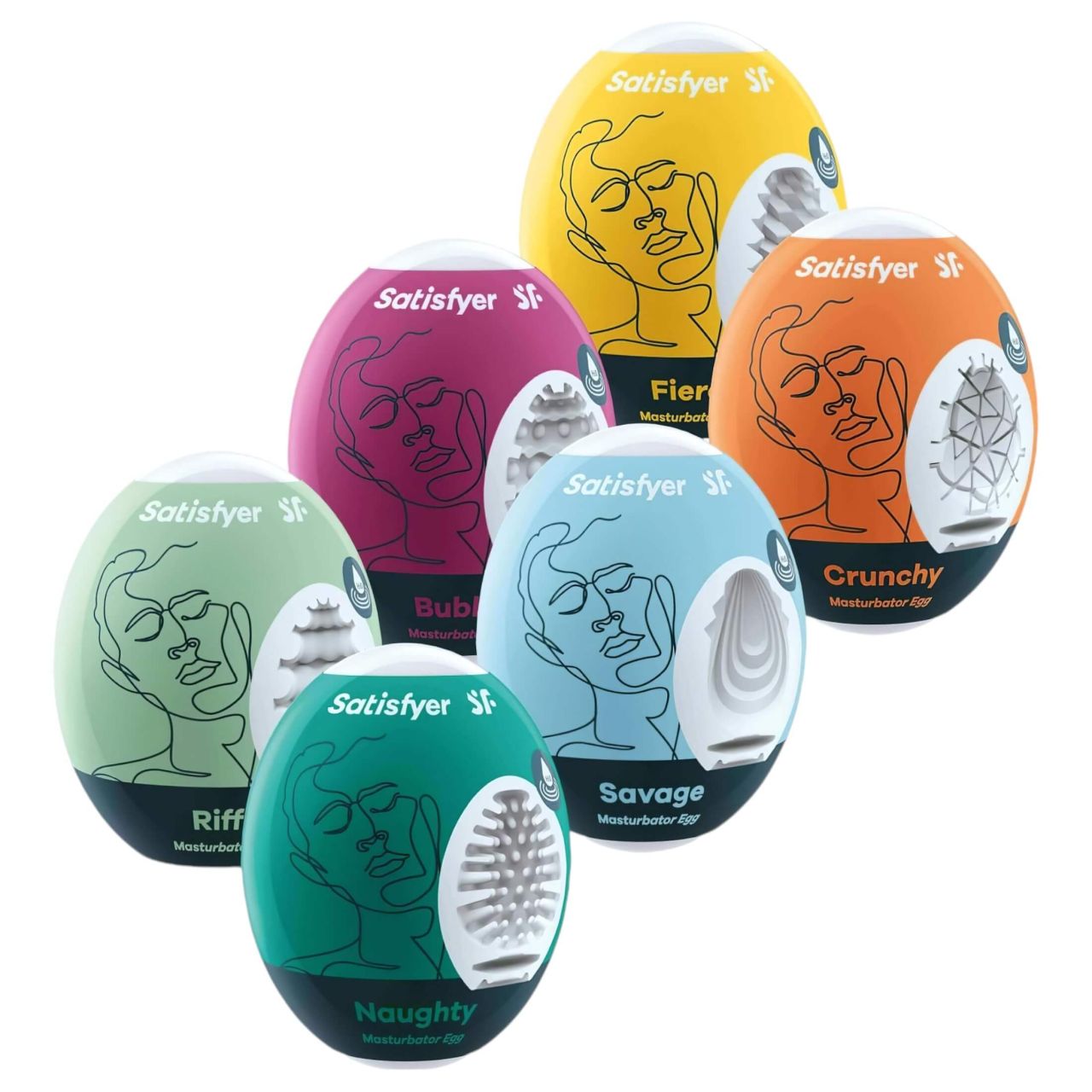 Satisfyer Egg Set - tojás maszturbátor szett férfiaknak (6 db)