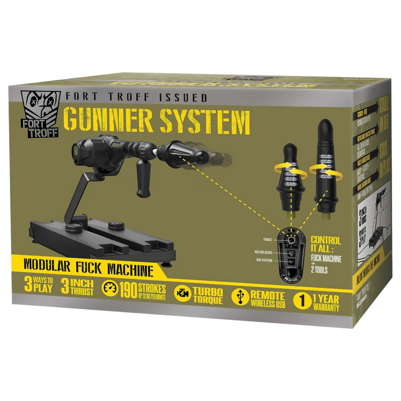 Doc Johnson Gunner System - lökő szexgép (fekete)