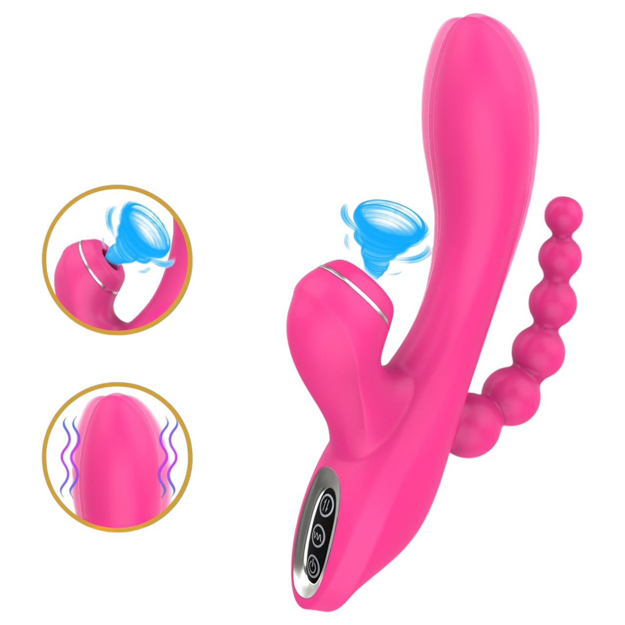 Erospace Sweet Play - G-pont vibrátor anál szondával és szívással (rózsaszín) Erospace Sweet Play - G-pont vibrátor anál szondával és szívással (rózsaszín)