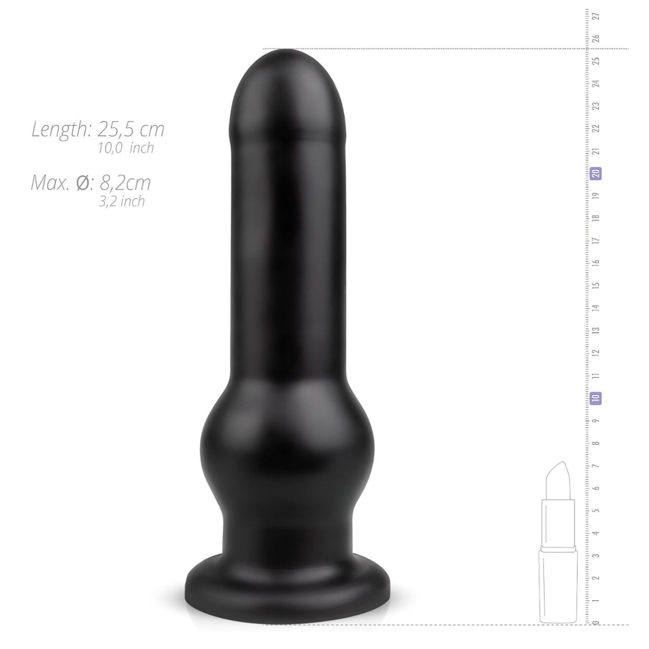 BUTTR Tactical I - tapadókorongos dildó (fekete)