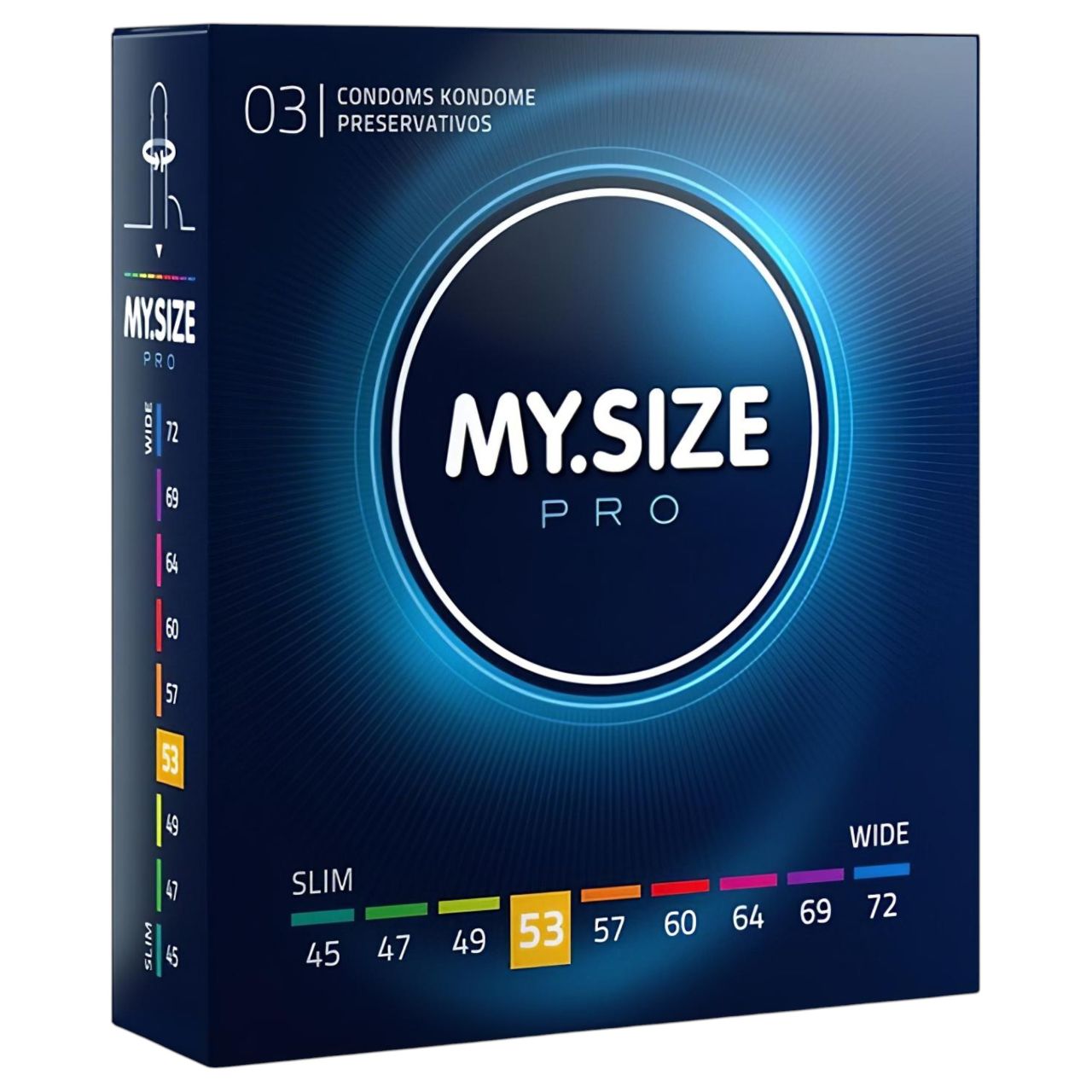 My.Size PRO - egyedi méretű óvszer - 53 mm (3 db)