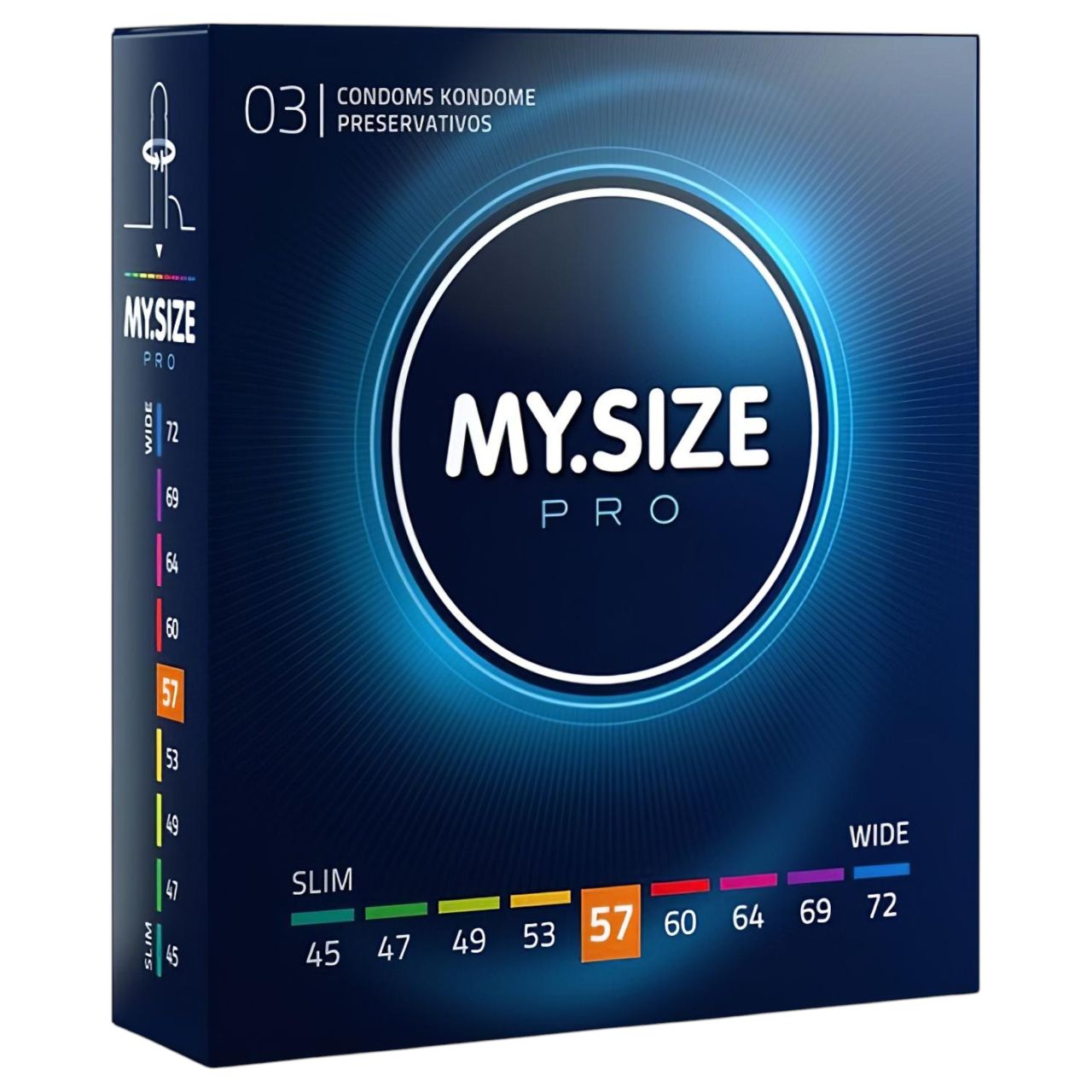 My.Size PRO - egyedi méretű óvszer - 57 mm (3 db)