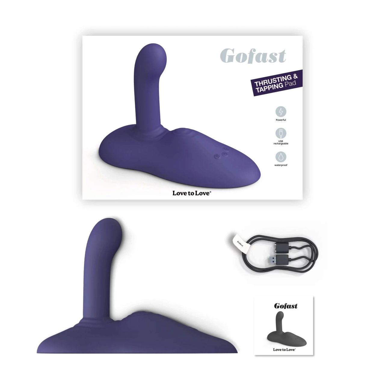 Love to Love GoFast - lökő és csiklóizgató vibrátor tapadókoronggal (kék)
