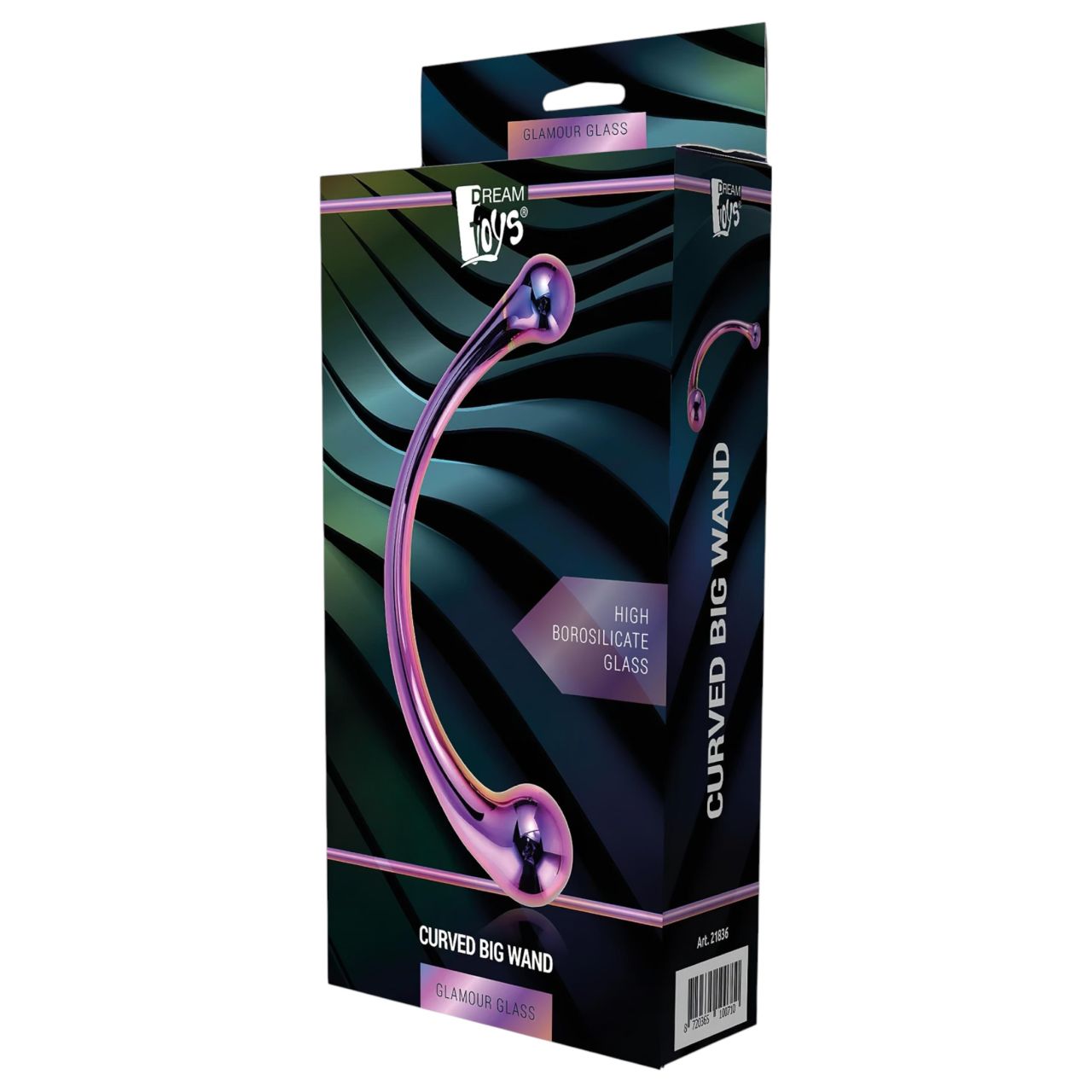 Dreamtoys - G-pont masszírozó üveg dildó (lila)