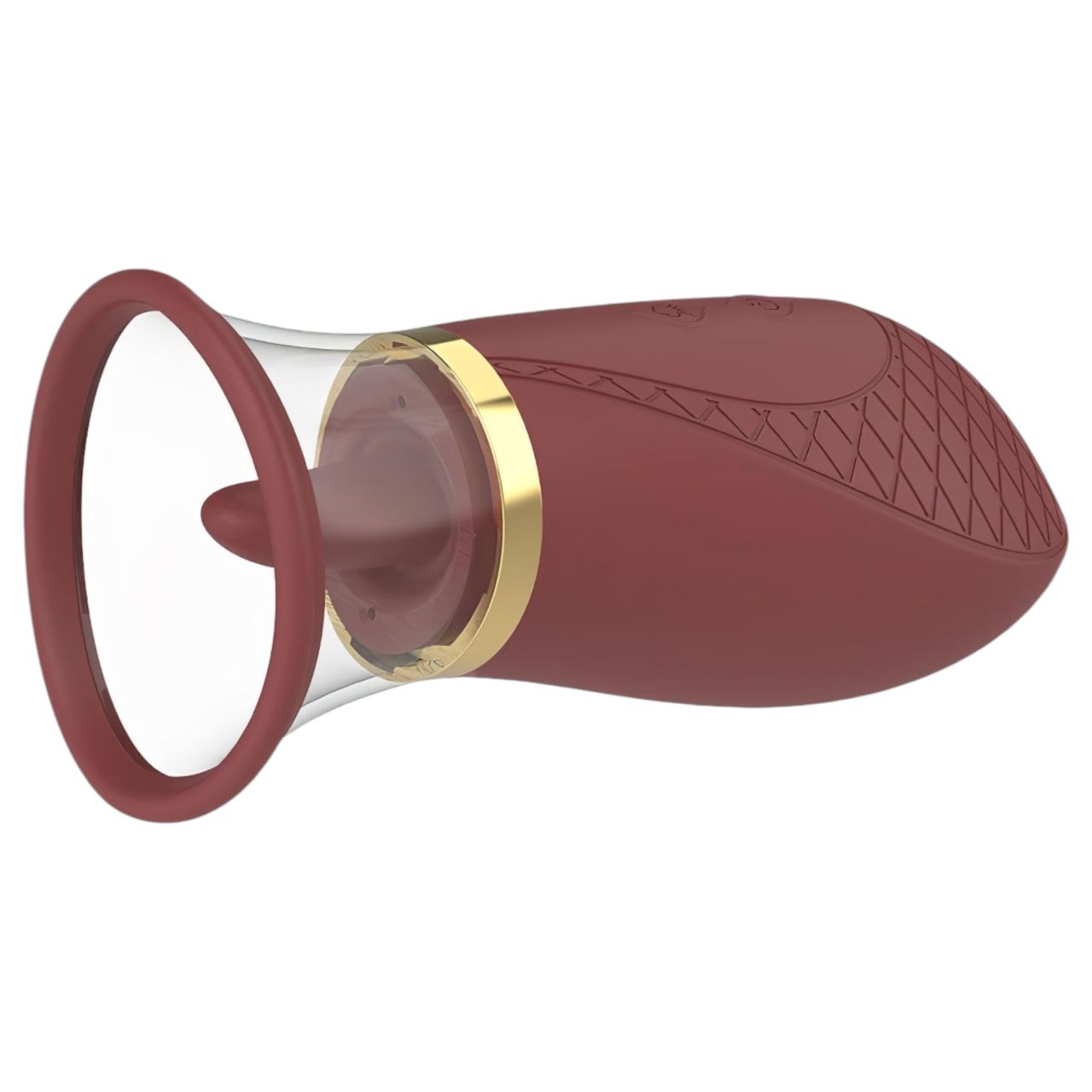 Dreamtoys Roxy - léghullámos szívó-nyaló csiklóizgató vibrátor (bordó)