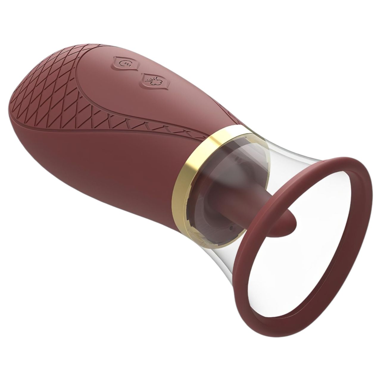 Dreamtoys Roxy - léghullámos szívó-nyaló csiklóizgató vibrátor (bordó)