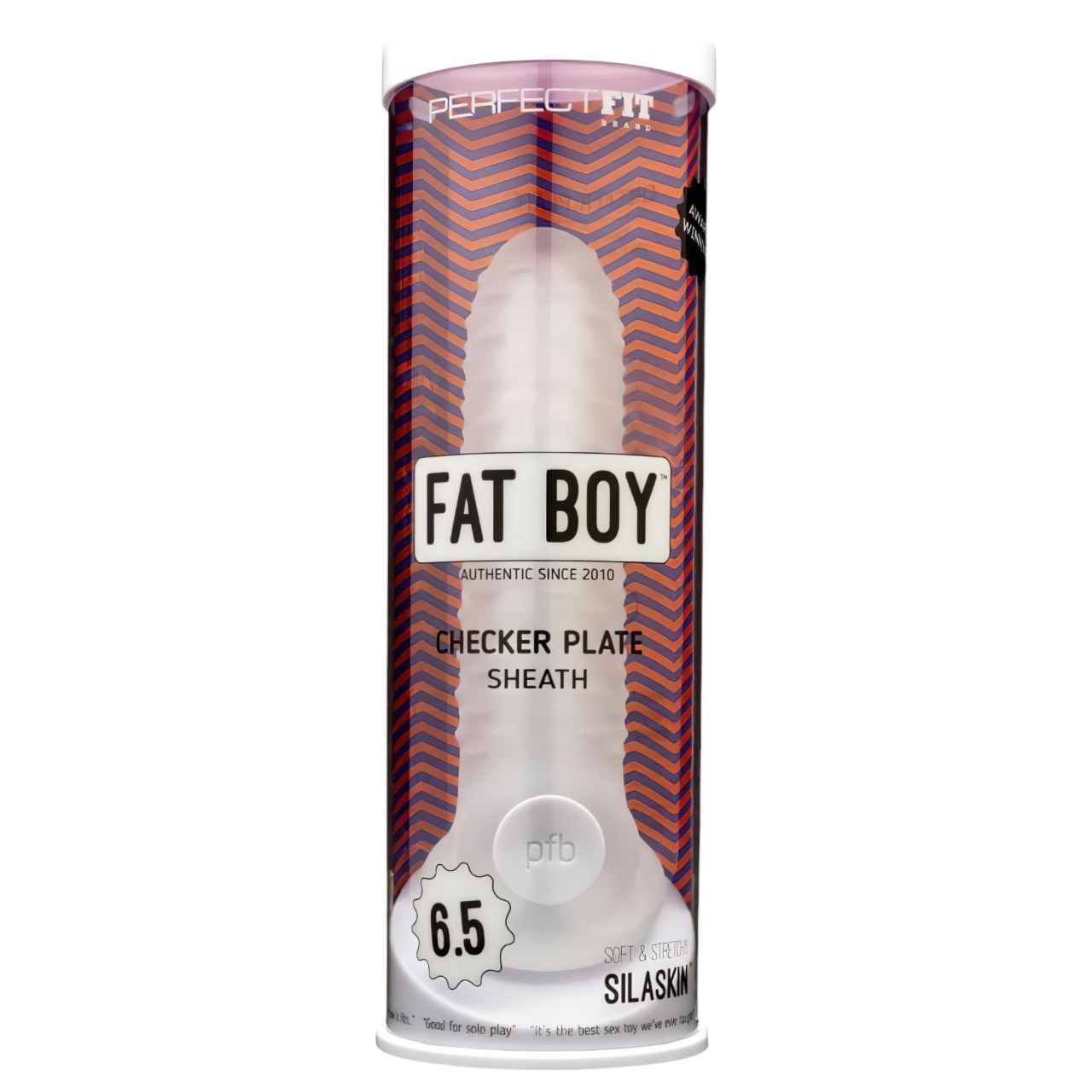 Perfect Fit - Fat Boy Checker Box - péniszköpeny (17 cm, fehér)