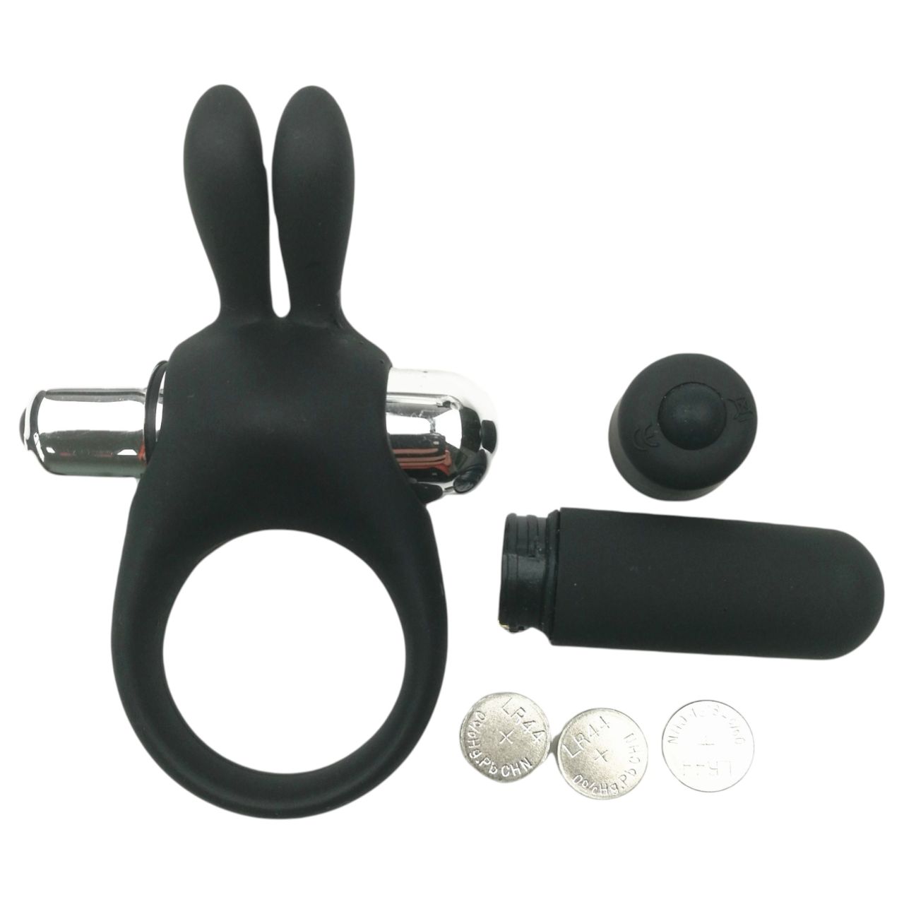 Pulselock Vantr - vibrációs nyuszis péniszgyűrű (fekete) - 30mm